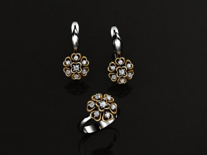 ring end earrings 3D Модель