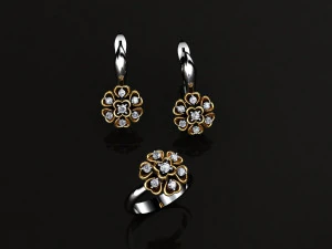 ring end earrings 3D Model