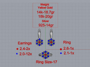 ring end earrings 3D Модель