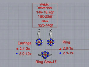 ring end earrings 3D Model