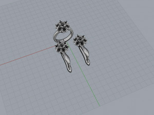 ring end earrings 3D Модель