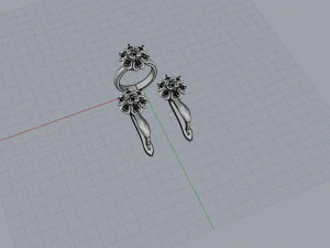 ring end earrings 3D Model