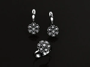 ring end earrings 3D Model