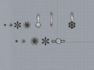 ring end earrings 3D Модель