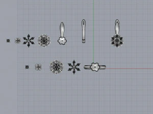 ring end earrings 3D Model