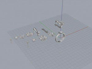 ring end earrings 3D Модель