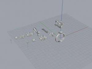 ring end earrings 3D Model