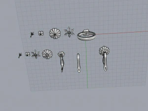 ring end earrings 3D Model
