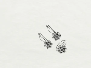 ring end earrings 3D Model