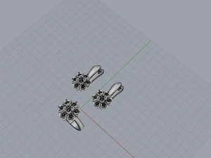 ring end earrings 3D Model