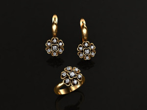ring end earrings 3D Модель