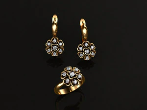 ring end earrings 3D Model