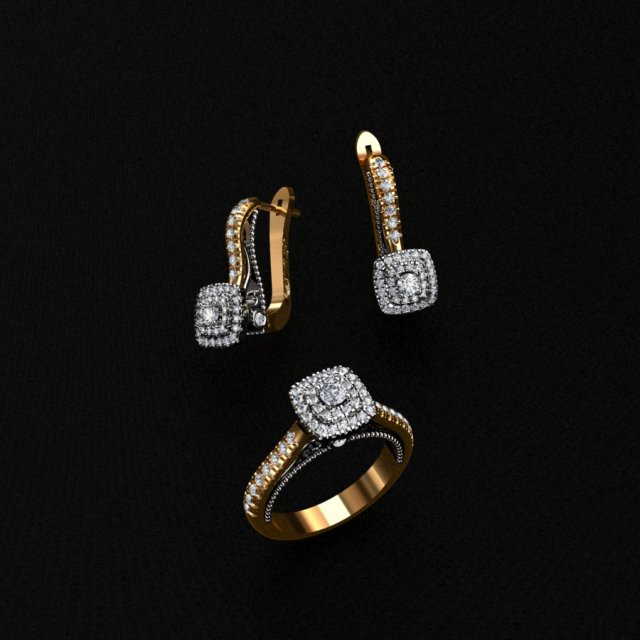 ring end earrings Model 3D .c4d .max .obj .3ds .fbx .stl .blend 
