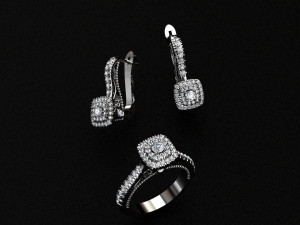 ring end earrings Model 3D