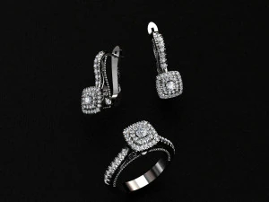 ring end earrings 3D Model
