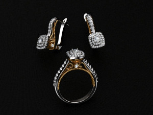 ring end earrings Model 3D