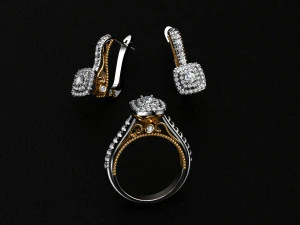 ring end earrings 3D Model