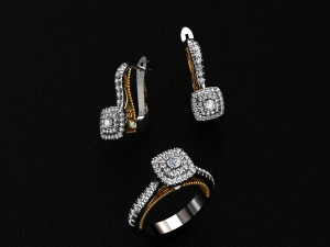 ring end earrings Model 3D