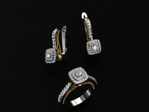 ring end earrings 3D Model