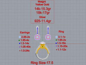 ring end earrings Model 3D