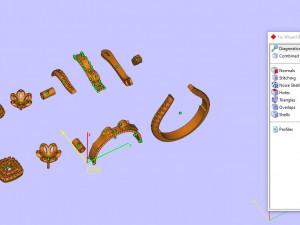 ring end earrings Model 3D