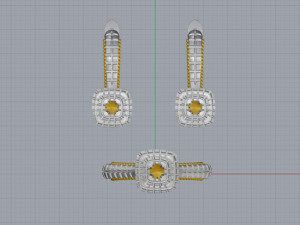 ring end earrings Model 3D