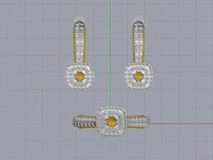 ring end earrings 3D Model