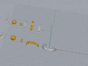 ring end earrings Model 3D