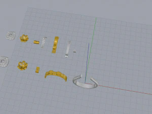 ring end earrings 3D Model
