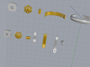ring end earrings Model 3D