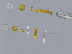 ring end earrings 3D Model