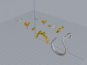 ring end earrings Model 3D