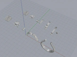 ring end earrings 3D Model