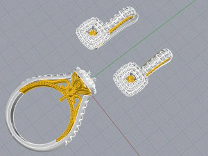 ring end earrings 3D Model
