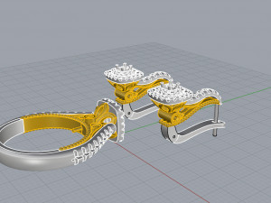 ring end earrings Model 3D