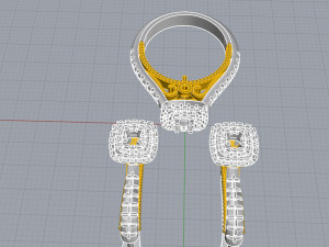 ring end earrings Model 3D