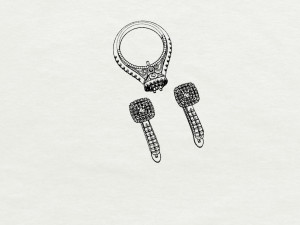 ring end earrings Model 3D