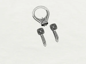 ring end earrings 3D Model