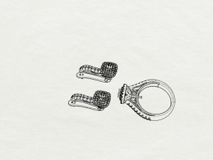 ring end earrings Model 3D