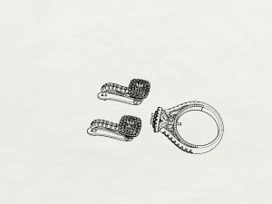 ring end earrings 3D Model