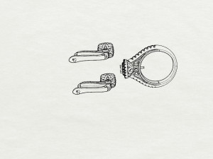 ring end earrings Model 3D