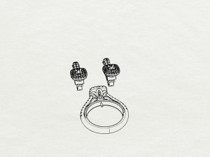 ring end earrings Model 3D