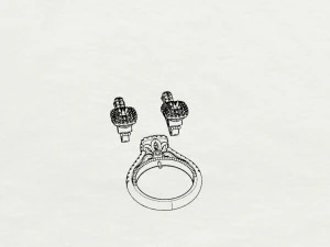 ring end earrings 3D Model