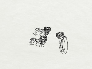 ring end earrings Model 3D