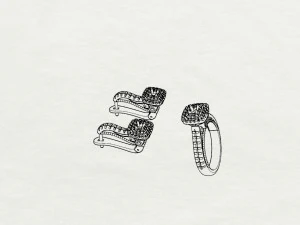 ring end earrings 3D Model