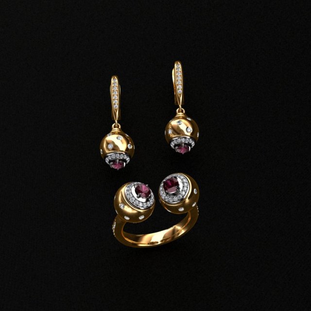 ring end earrings 3D Модель .c4d .max .obj .3ds .fbx .stl .blend 
