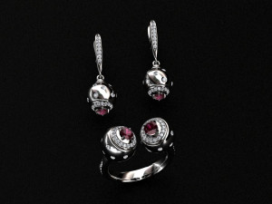 ring end earrings 3D Модель