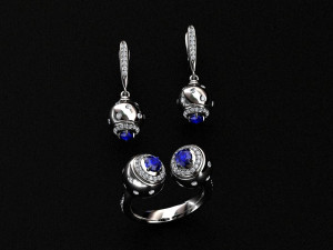 ring end earrings 3D Модель