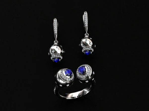 ring end earrings 3D Model