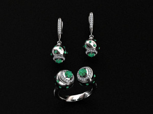 ring end earrings 3D Модель
